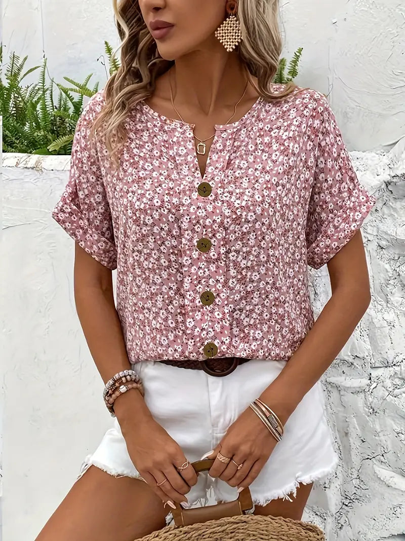 DOMINIQUE™ | BLOUSE LÉGÈRE À FLEURS ÉLÉGANTE