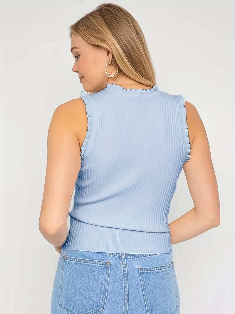 DOMINIQUE™ | HAUT BRILLANT À VOLANTS FÉMININS