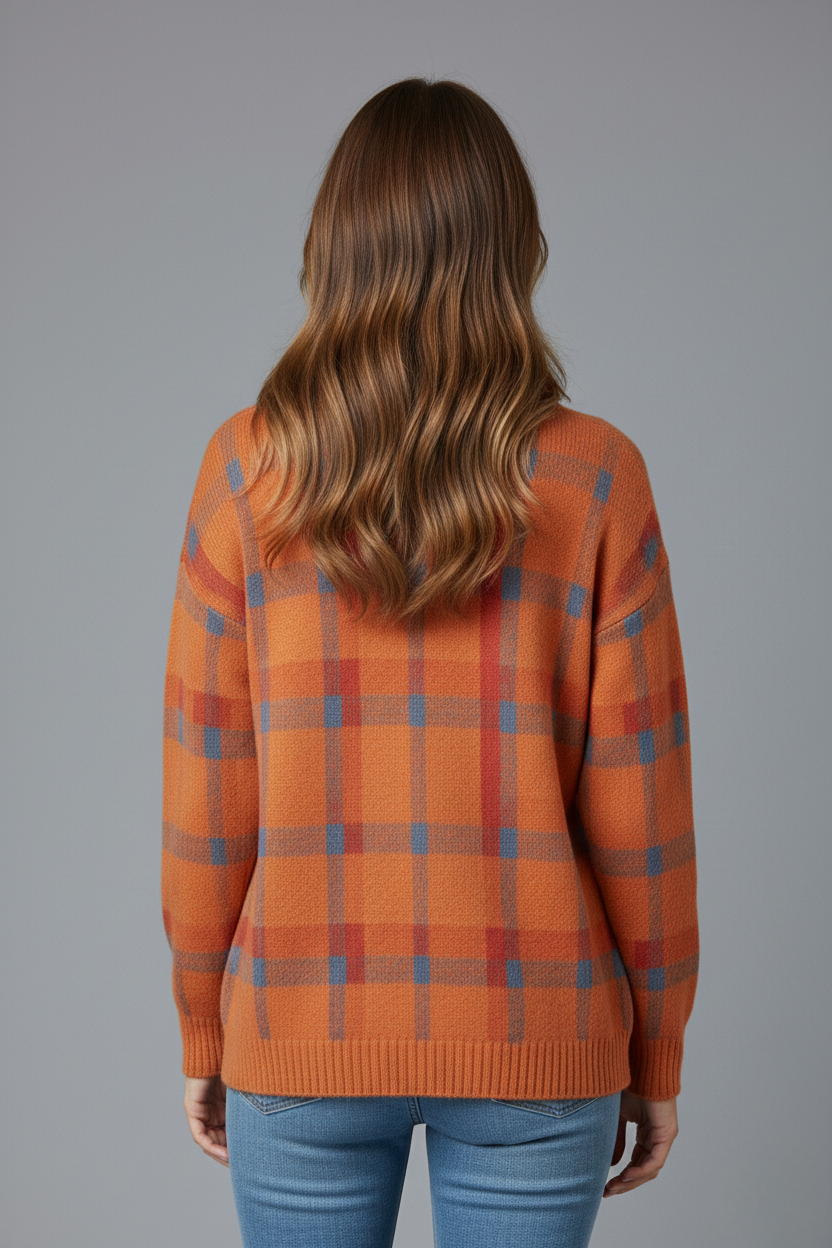 Noirée | Cardigan Doux à Carreaux