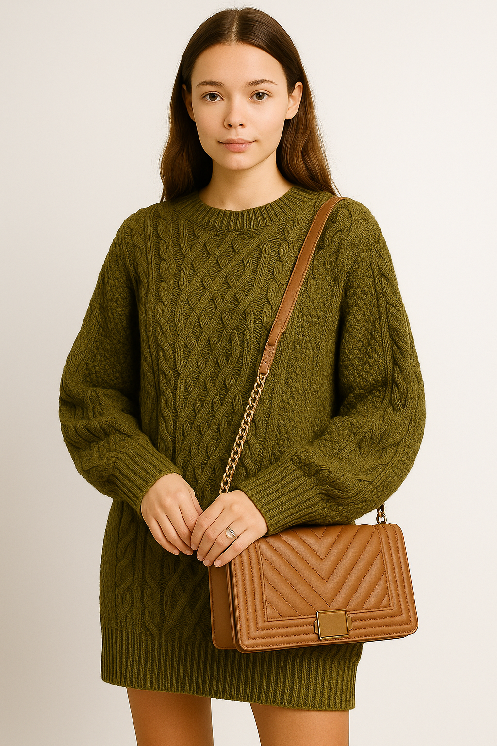 DOMINIQUE™ | ROBE PULL TORSADÉE EN TRICOT