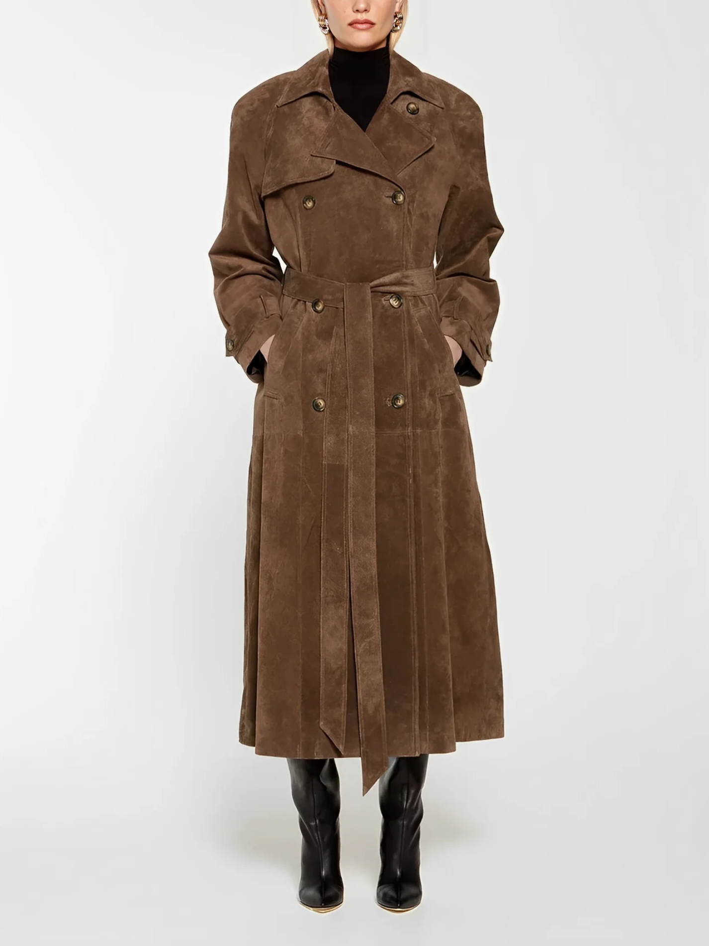 CLAIRE™ | TRENCH-COAT EN DAIM ÉLÉGANT